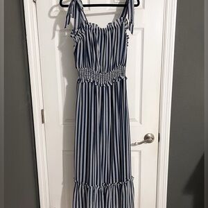 Who What Wear Blue and White Striped Dress